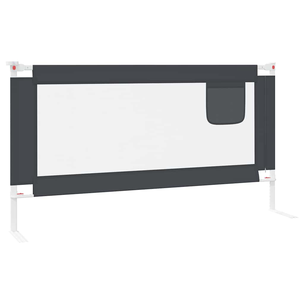 vidaXL Balustradă de protecție pat copii, gri închis, 160x25 cm textil vidaXL Balustradă de protecție pat copii, gri închis, 160x25 cm textil