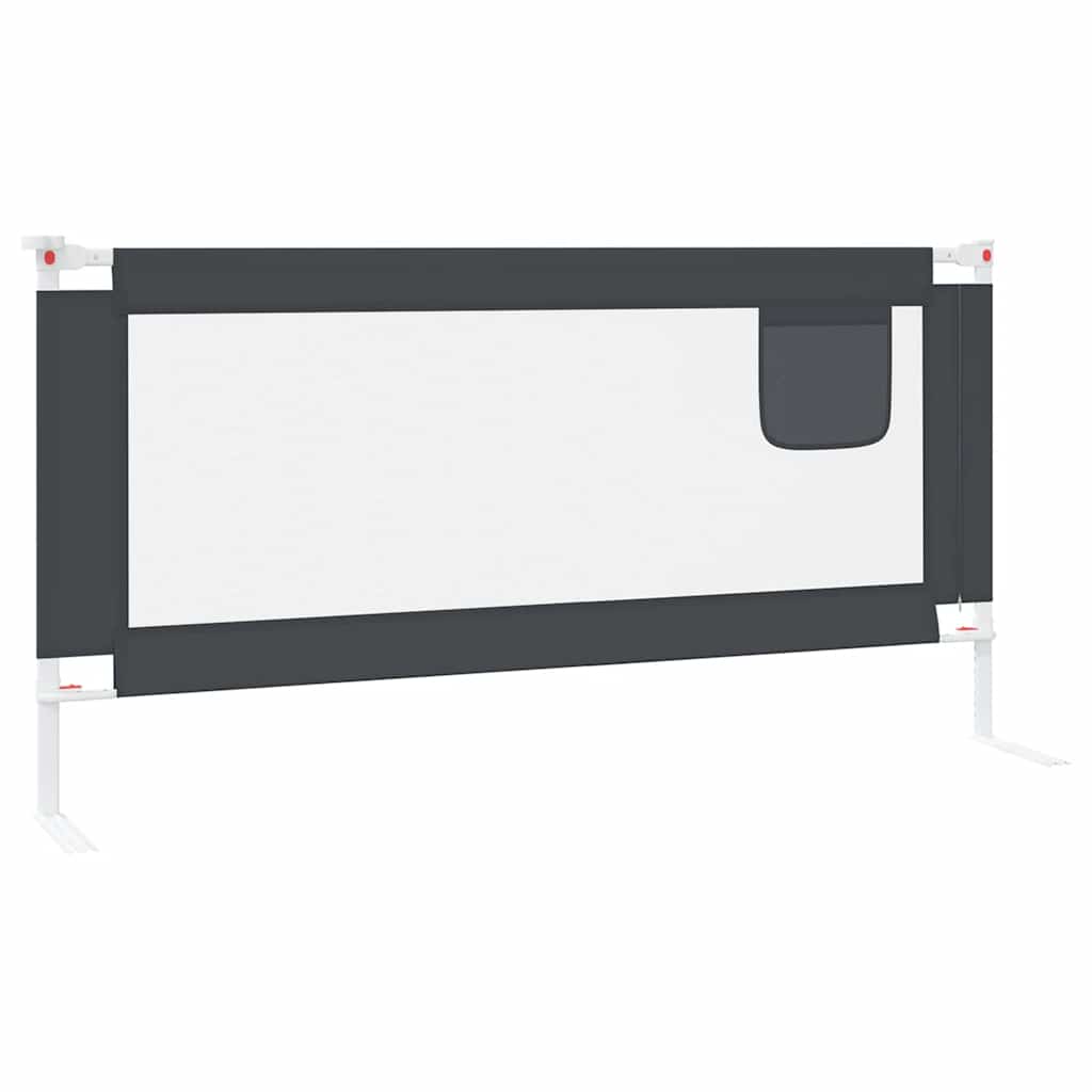 vidaXL Balustradă de protecție pat copii, gri închis, 180x25 cm textil vidaXL Balustradă de protecție pat copii, gri închis, 180x25 cm textil