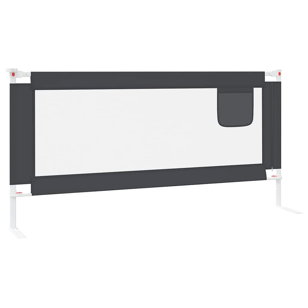 vidaXL Balustradă de protecție pat copii, gri închis, 190x25 cm textil vidaXL Balustradă de protecție pat copii, gri închis, 190x25 cm textil