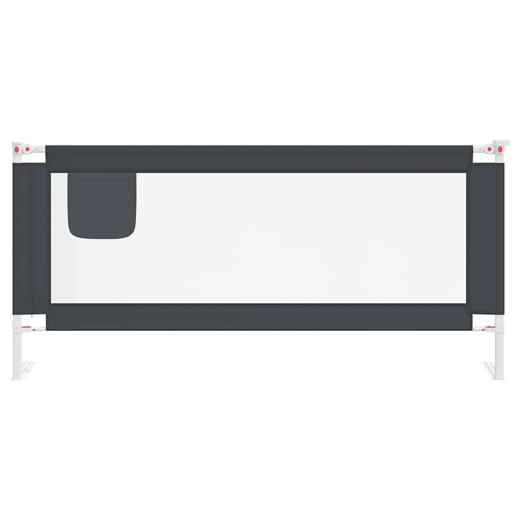 vidaXL Balustradă de protecție pat copii, gri închis, 200x25 cm textil vidaXL Balustradă de protecție pat copii, gri închis, 200x25 cm textil