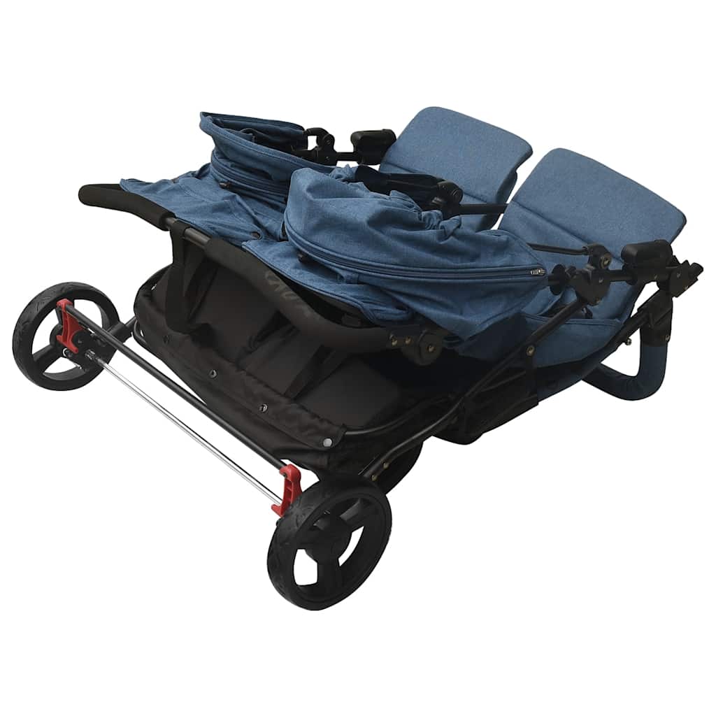 vidaXL Cărucior dublu, bleumarin, oțel vidaXL Cărucior dublu, bleumarin, oțel