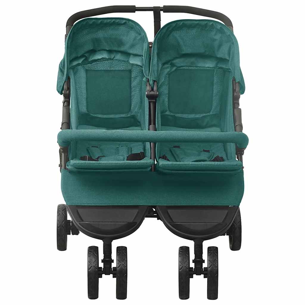 vidaXL Cărucior dublu, verde, oțel vidaXL Cărucior dublu, verde, oțel