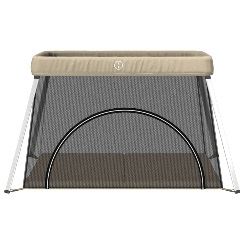 vidaXL Țarc pentru copii cu saltea, gri taupe, pânză textil vidaXL Țarc pentru copii cu saltea, gri taupe, pânză textil