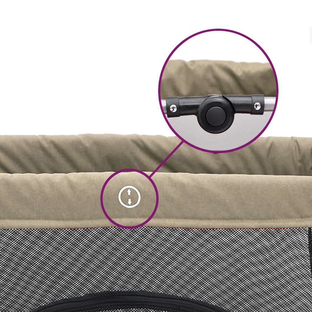 vidaXL Țarc pentru copii cu saltea, gri taupe, pânză textil vidaXL Țarc pentru copii cu saltea, gri taupe, pânză textil