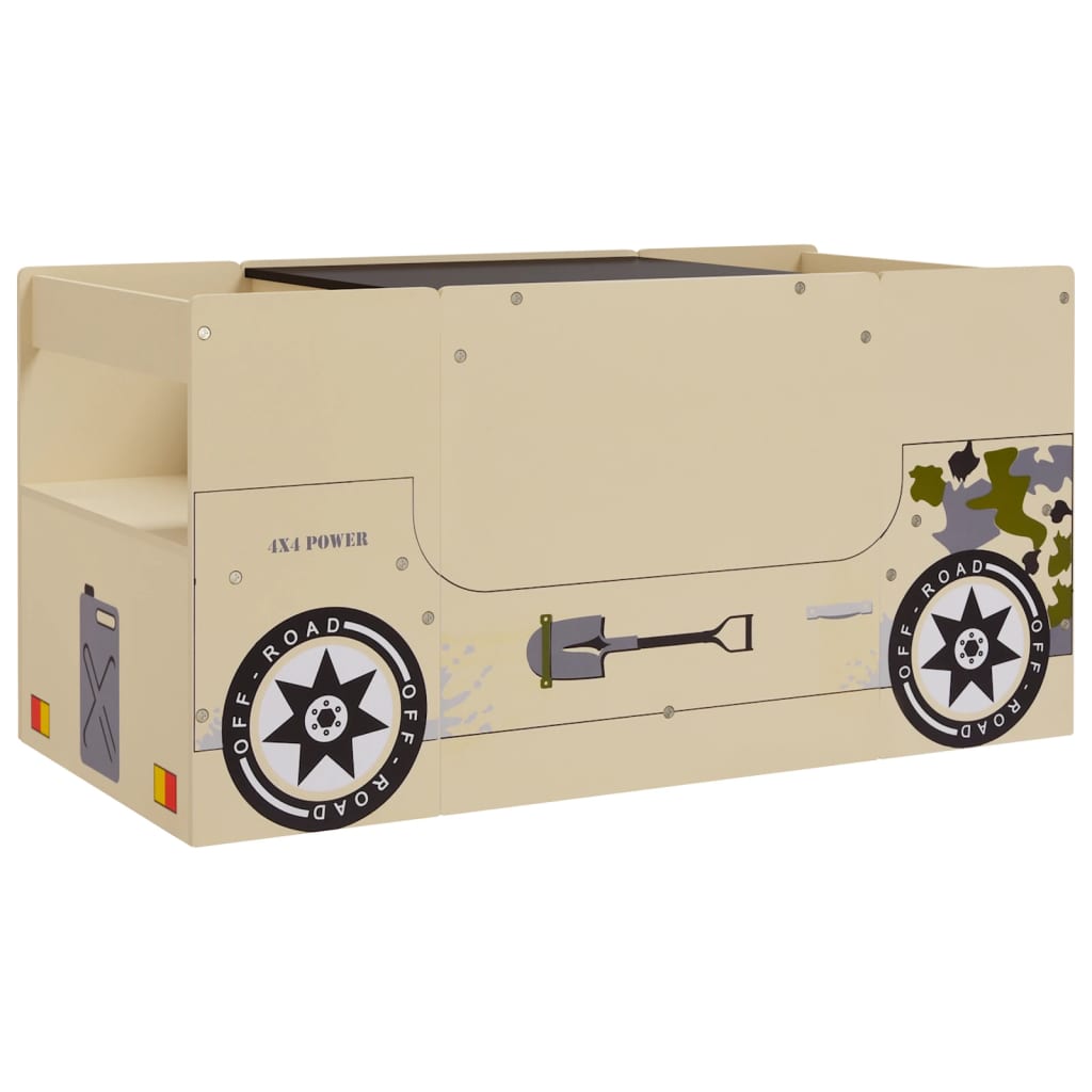vidaXL Set masă&scaune pentru copii 3 piese model mașină off-road MDF vidaXL Set masă&scaune pentru copii 3 piese model mașină off-road MDF