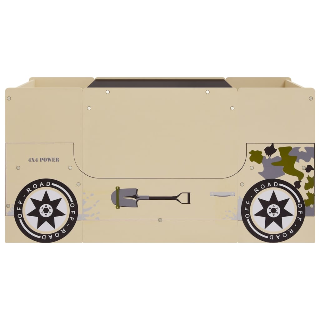vidaXL Set masă&scaune pentru copii 3 piese model mașină off-road MDF vidaXL Set masă&scaune pentru copii 3 piese model mașină off-road MDF