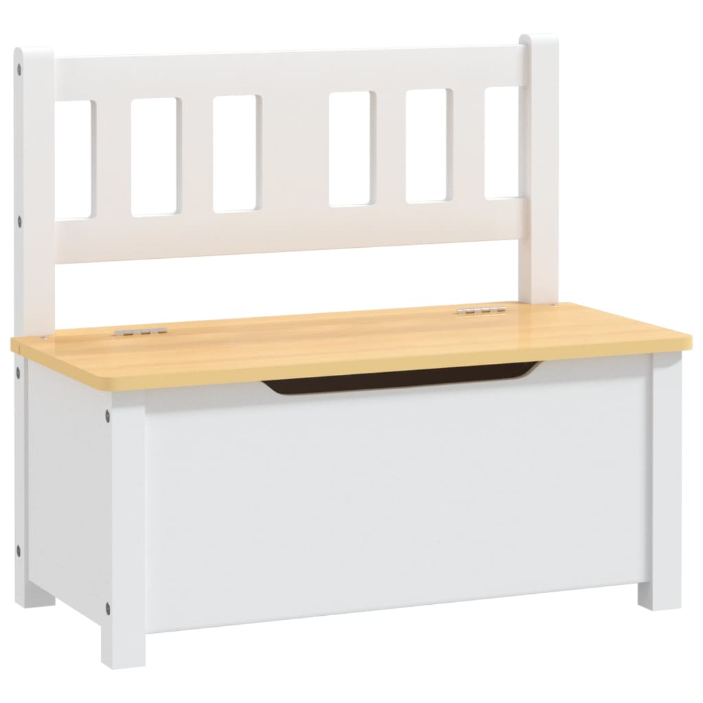 vidaXL Set masă&scaune pentru copii, 4 piese, alb și bej, MDF vidaXL Set masă&scaune pentru copii, 4 piese, alb și bej, MDF