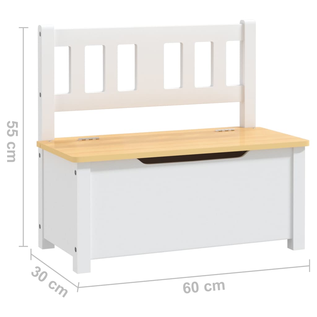 vidaXL Set masă&scaune pentru copii, 4 piese, alb și bej, MDF vidaXL Set masă&scaune pentru copii, 4 piese, alb și bej, MDF