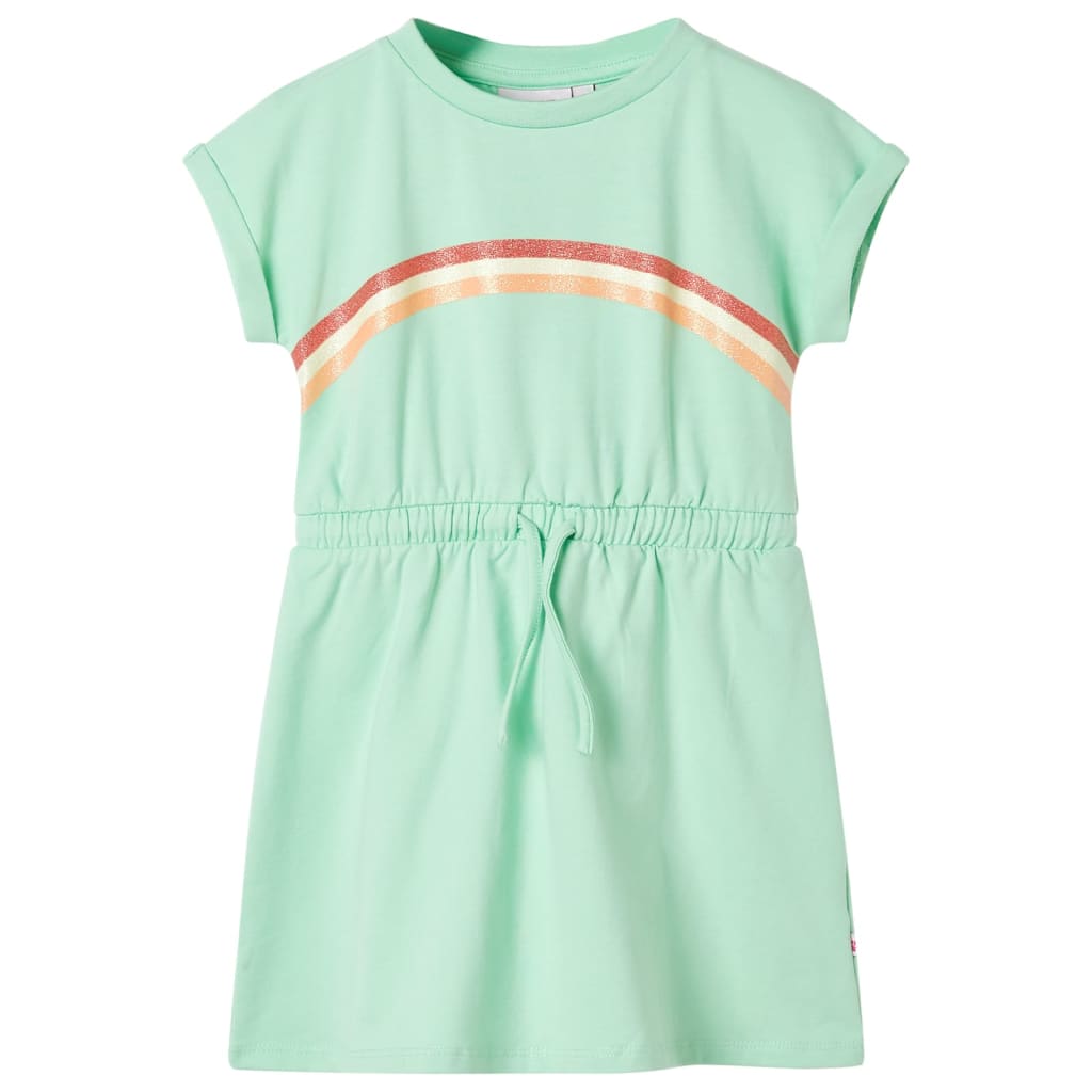 Rochie pentru copii cu șnur, verde aprins, 140 Rochie pentru copii cu șnur, verde aprins, 140