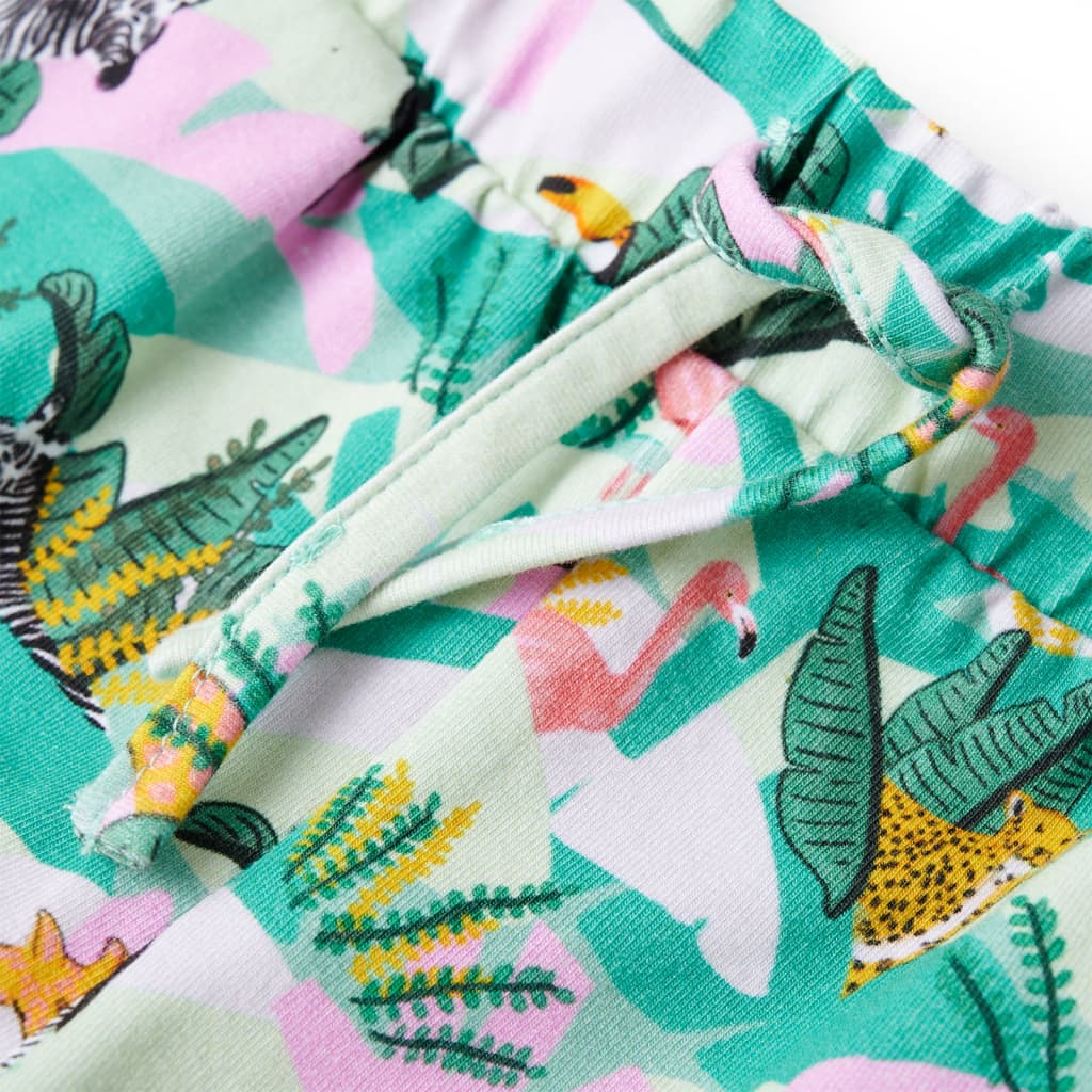 Pantaloni scurți copii cu șnur verde mentă 128 Pantaloni scurți copii cu șnur verde mentă 128