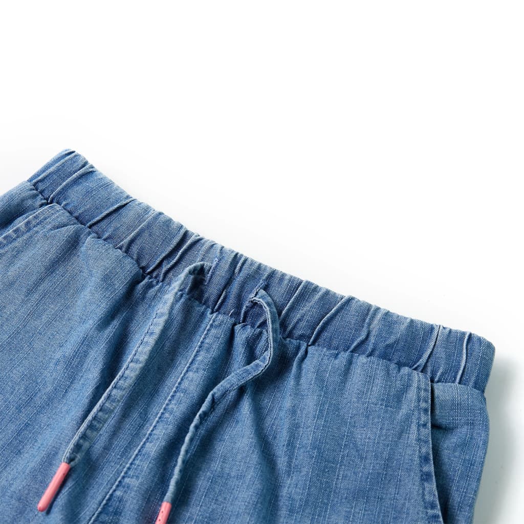 Pantaloni scurți pentru copii, albastru denim, 128