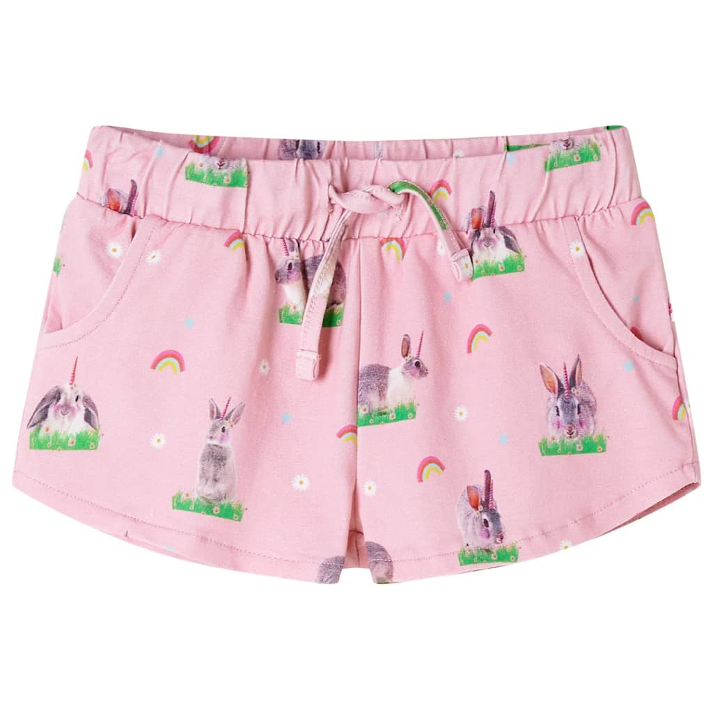 Pantaloni scurți pentru copii cu șnur roz deschis 140 Pantaloni scurți pentru copii cu șnur roz deschis 140