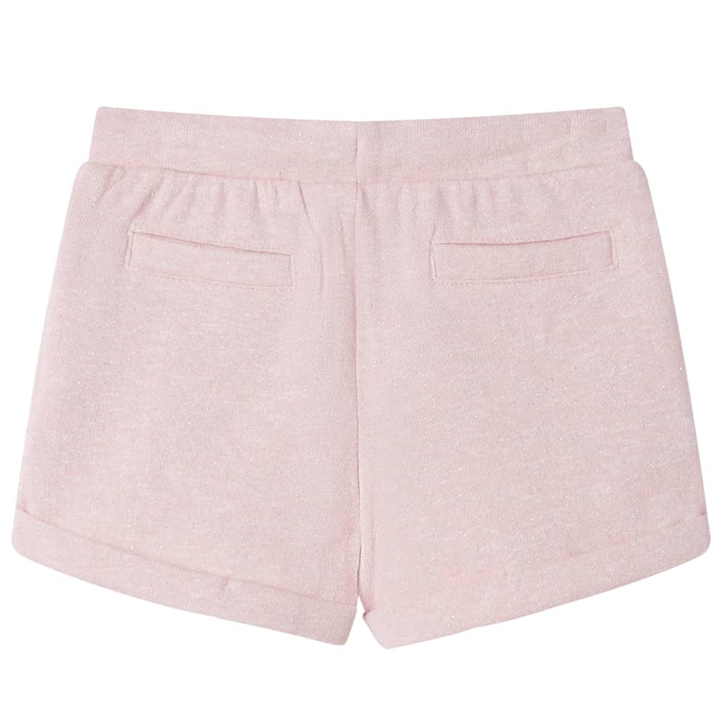 Pantaloni scurți pentru copii cu șnur, roz deschis combinat, 104