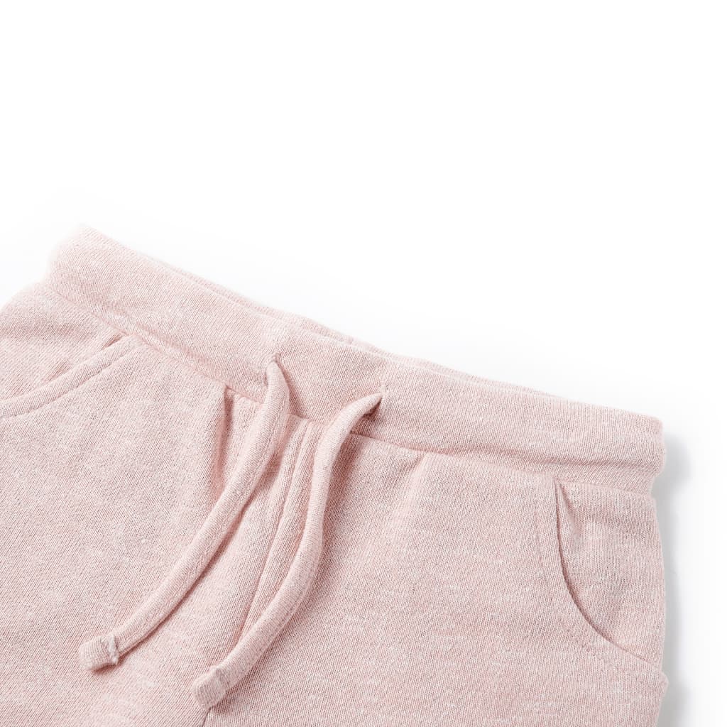 Pantaloni scurți pentru copii cu șnur, roz deschis combinat, 104