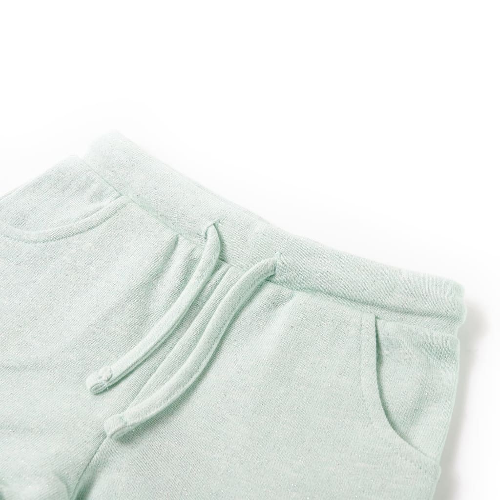 Pantaloni scurți de copii cu șnur, verde mentă deschis combinat, 92 Pantaloni scurți de copii cu șnur, verde mentă deschis combinat, 92