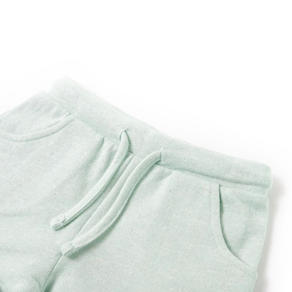 Pantaloni scurți de copii cu șnur, verde mentă deschis combinat, 104 Pantaloni scurți de copii cu șnur, verde mentă deschis combinat, 104