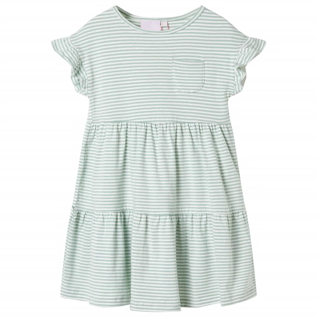 Rochie pentru copii, mâneci cu volane, verde mentă, 92 Rochie pentru copii, mâneci cu volane, verde mentă, 92