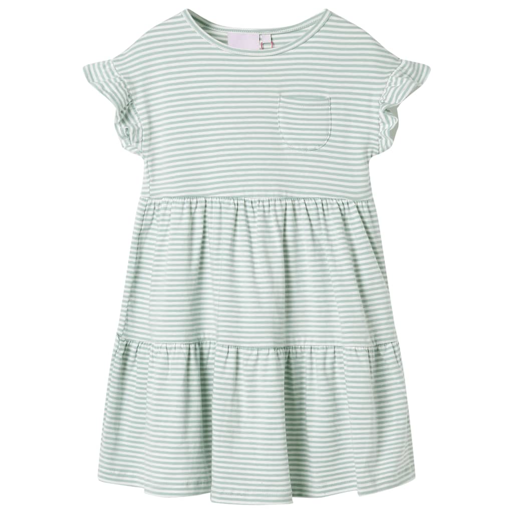 Rochie pentru copii, mâneci cu volane, verde mentă, 104 Rochie pentru copii, mâneci cu volane, verde mentă, 104