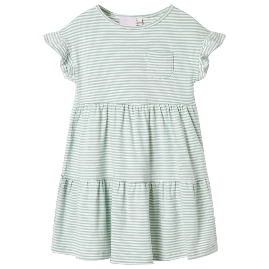 Rochie pentru copii, mâneci cu volane, verde mentă, 140 Rochie pentru copii, mâneci cu volane, verde mentă, 140