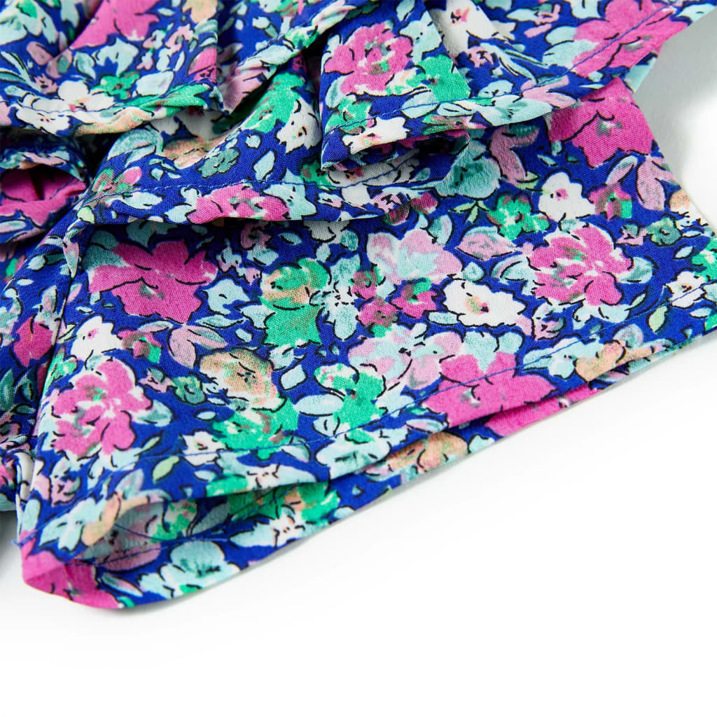 Rochie pentru copii, mâneci cu volane, albastru cobalt, 116 Rochie pentru copii, mâneci cu volane, albastru cobalt, 116
