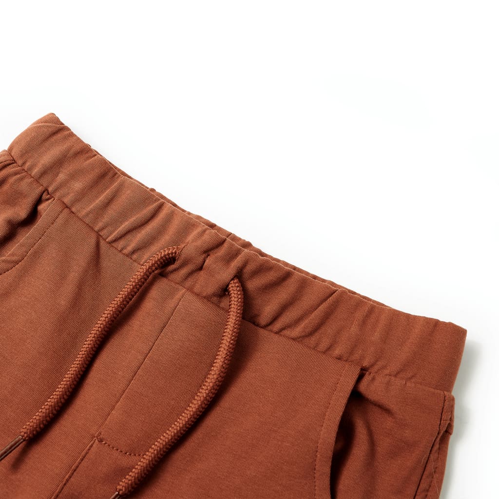 Pantaloni pentru copii cu șnur, maro, 128 Pantaloni pentru copii cu șnur, maro, 128