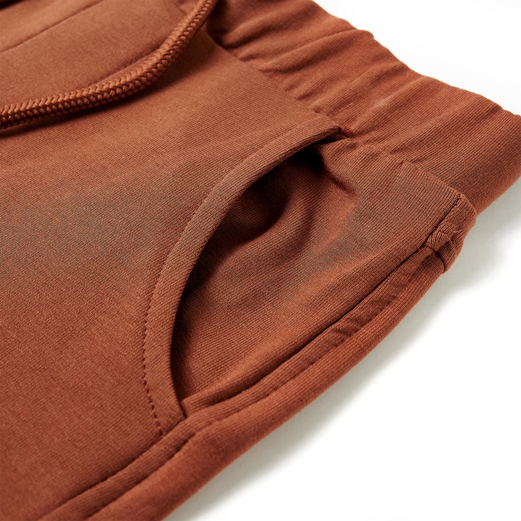 Pantaloni pentru copii cu șnur, maro, 128 Pantaloni pentru copii cu șnur, maro, 128