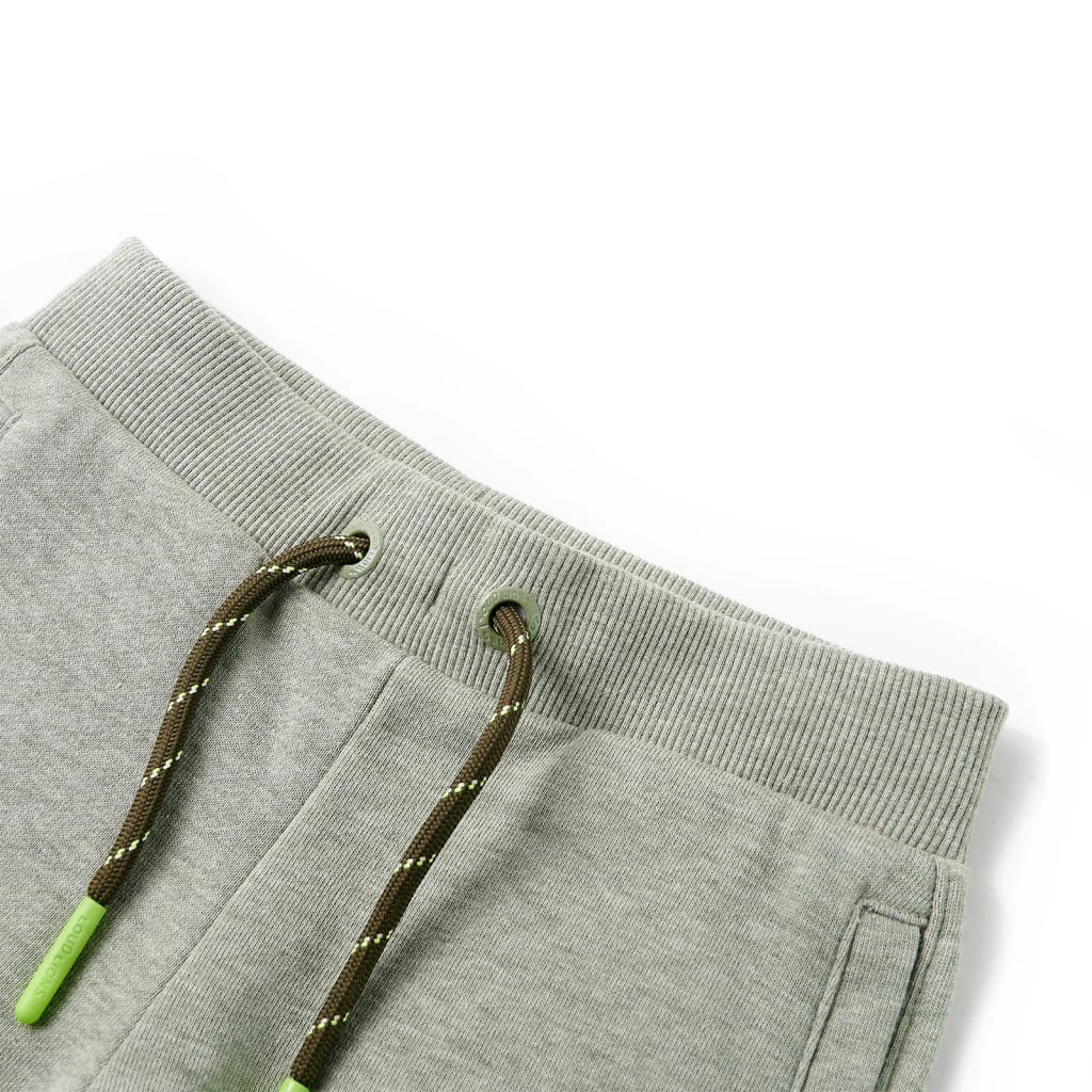 Pantaloni scurți pentru copii cu șnur, kaki deschis melanj, 92