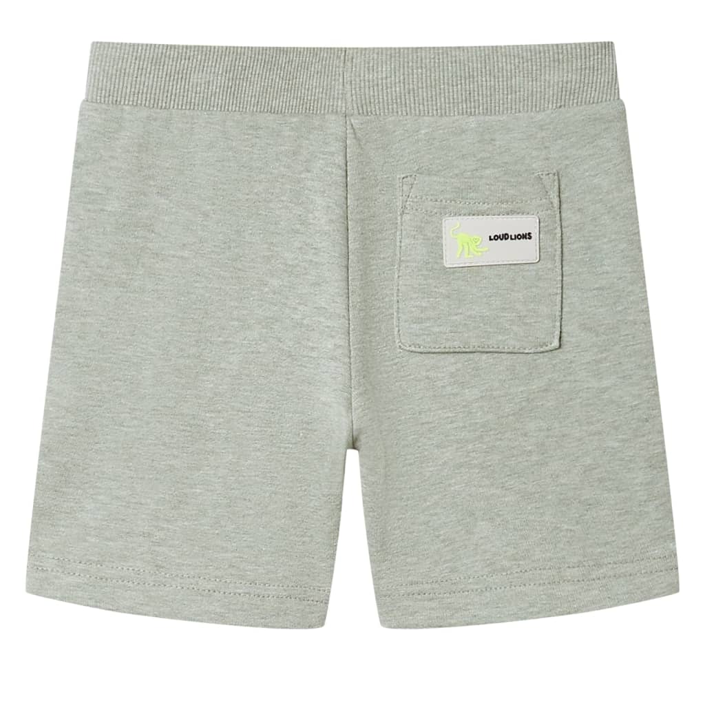 Pantaloni scurți pentru copii cu șnur, kaki deschis melanj, 116
