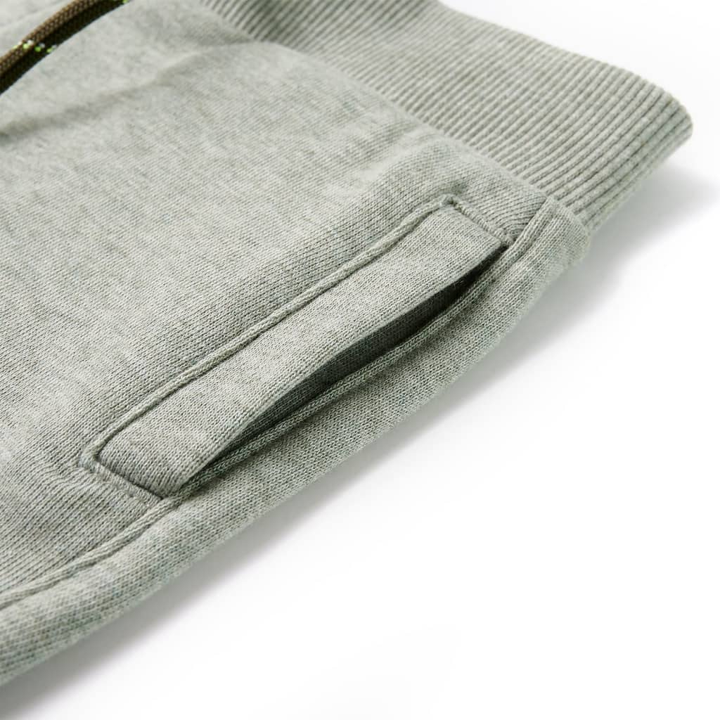 Pantaloni scurți pentru copii cu șnur, kaki deschis melanj, 116