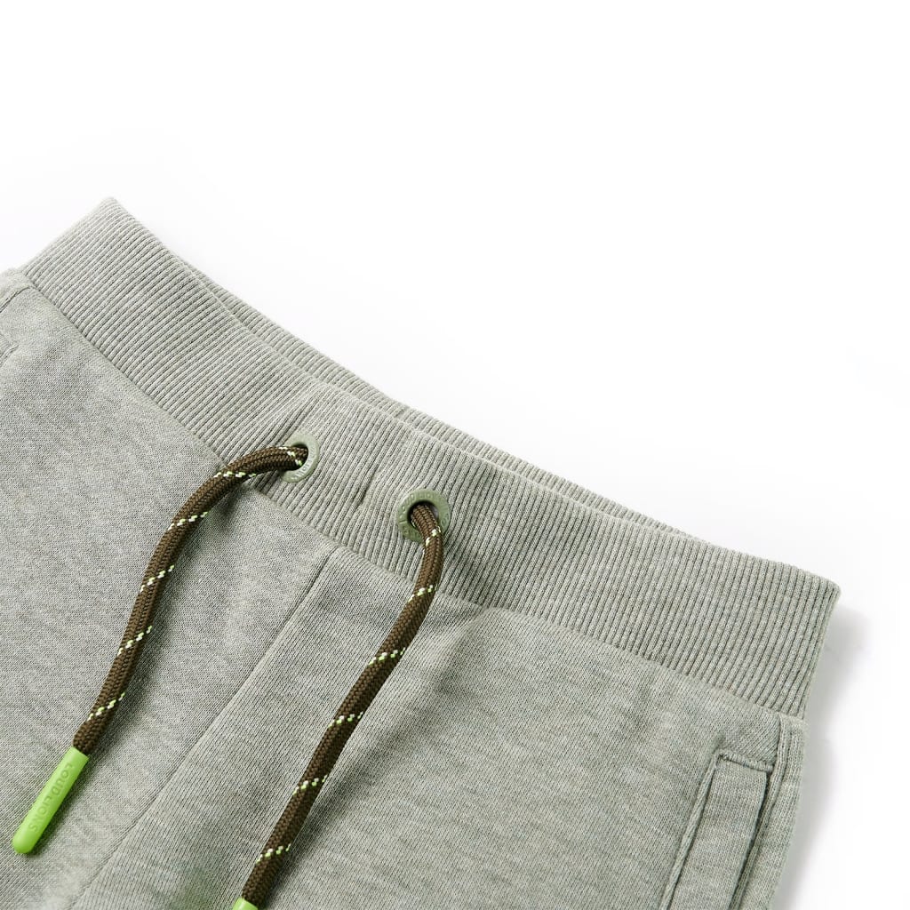 Pantaloni scurți pentru copii cu șnur, kaki deschis melanj, 140