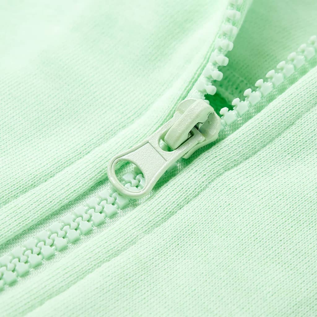 Hanorac pentru copii cu glugă și fermoar, verde aprins, 104 Hanorac pentru copii cu glugă și fermoar, verde aprins, 104