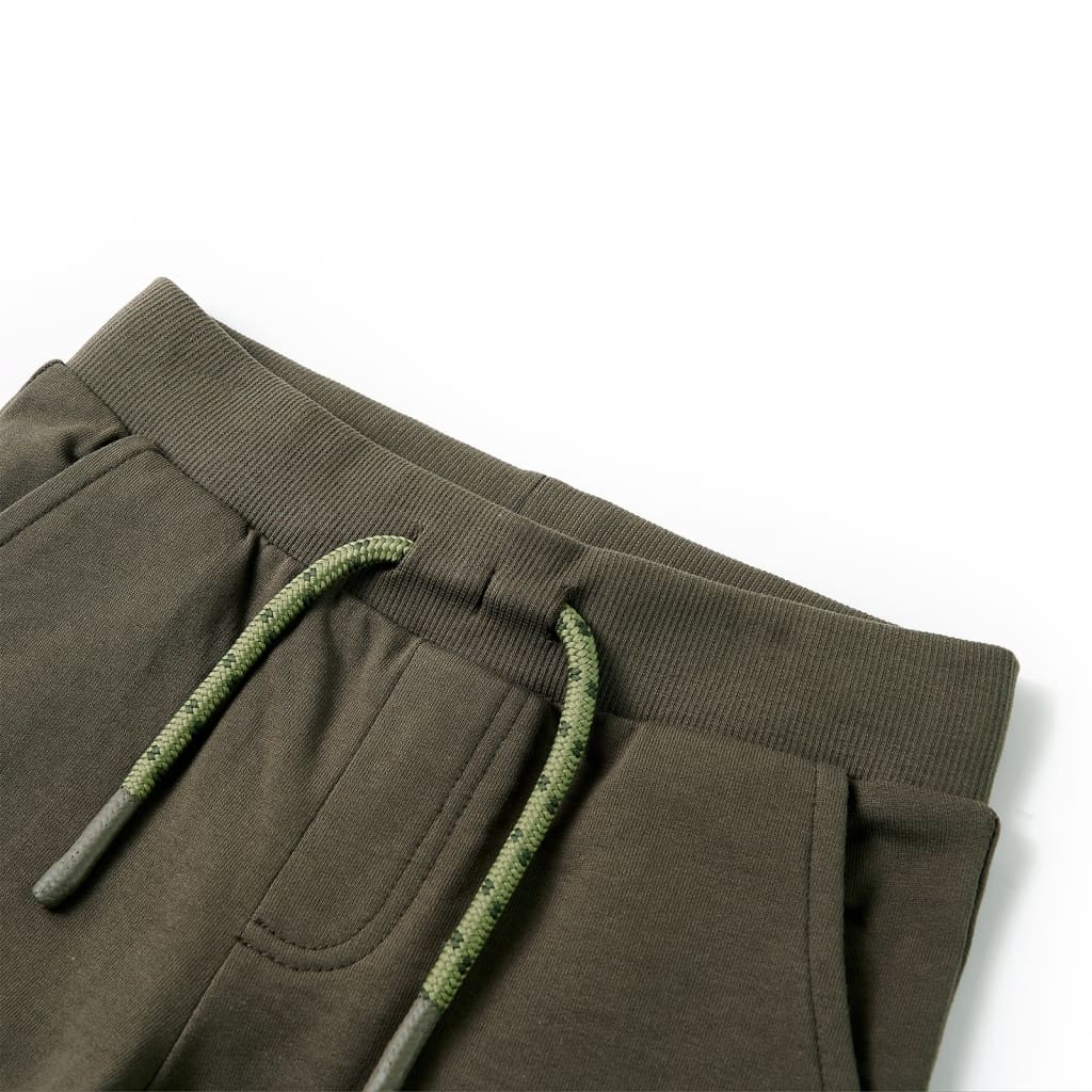 Pantaloni scurți pentru copii cu șnur, kaki închis, 104