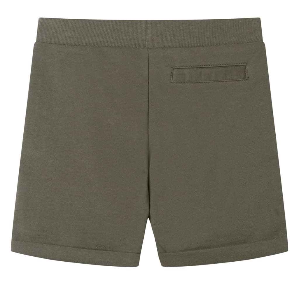 Pantaloni scurți pentru copii cu șnur, kaki închis, 128