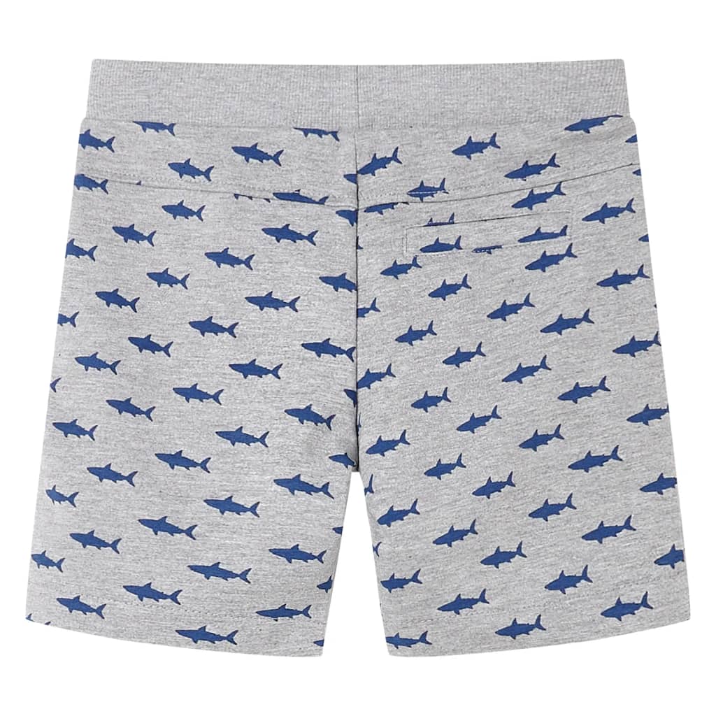 Pantaloni scurți pentru copii cu șnur, gri deschis melanj, 140