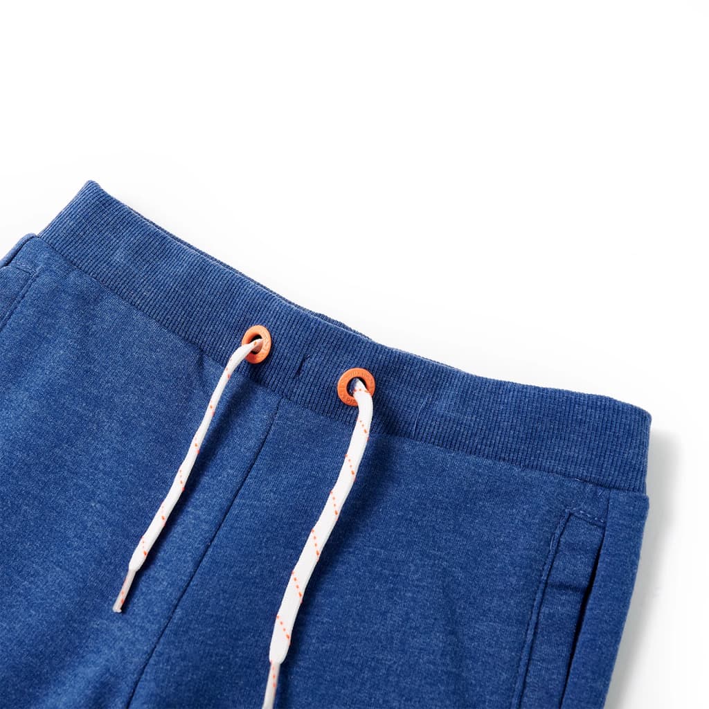 Pantaloni scurți pentru copii cu șnur, albastru melanj închis, 128