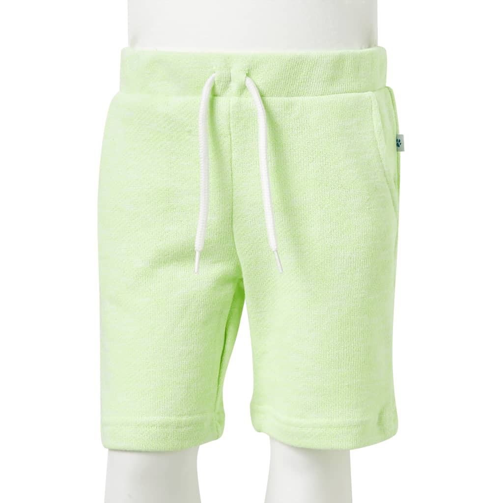 Pantaloni scurți pentru copii cu șnur, galben neon, 104