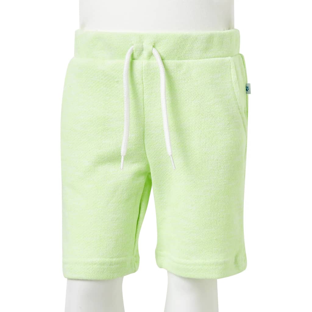 Pantaloni scurți pentru copii cu șnur, galben neon, 128