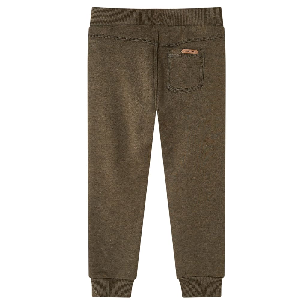 Pantaloni de trening pentru copii, kaki melanj, 128 Pantaloni de trening pentru copii, kaki melanj, 128