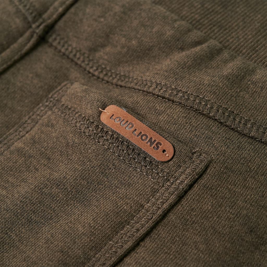 Pantaloni de trening pentru copii, kaki melanj, 128 Pantaloni de trening pentru copii, kaki melanj, 128