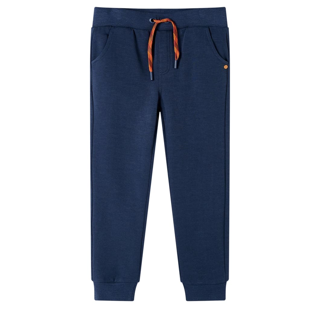 Pantaloni de trening pentru copii, bleumarin melanj, 140 Pantaloni de trening pentru copii, bleumarin melanj, 140