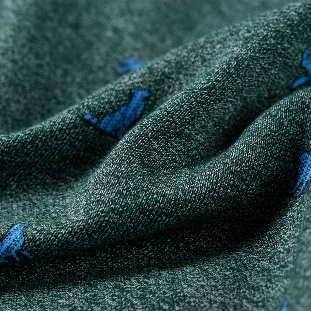 Bluzon pentru copii, verde închis melanj, 128