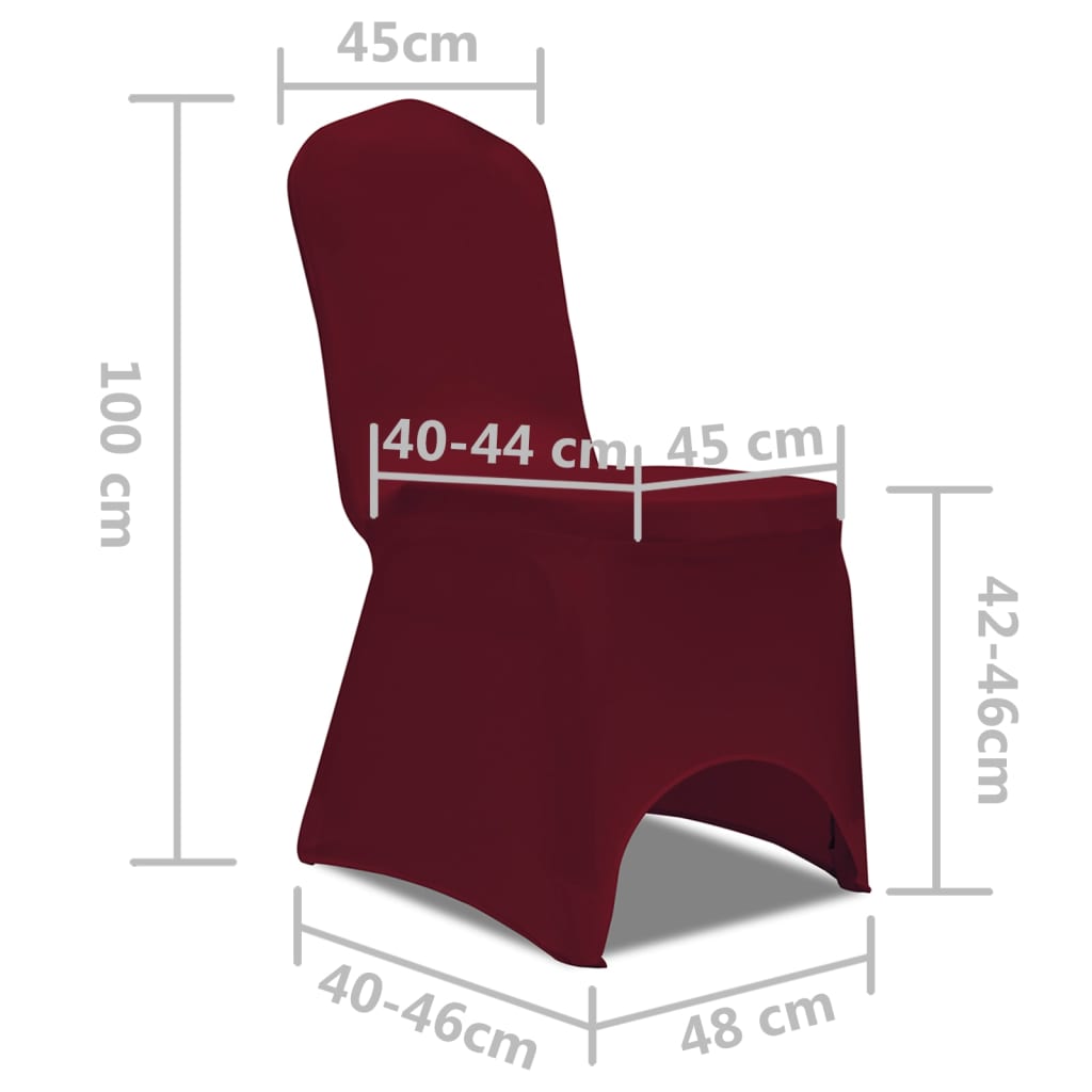 vidaXL Husă de scaun elastică, 50 buc., roșu bordo vidaXL Husă de scaun elastică, 50 buc., roșu bordo