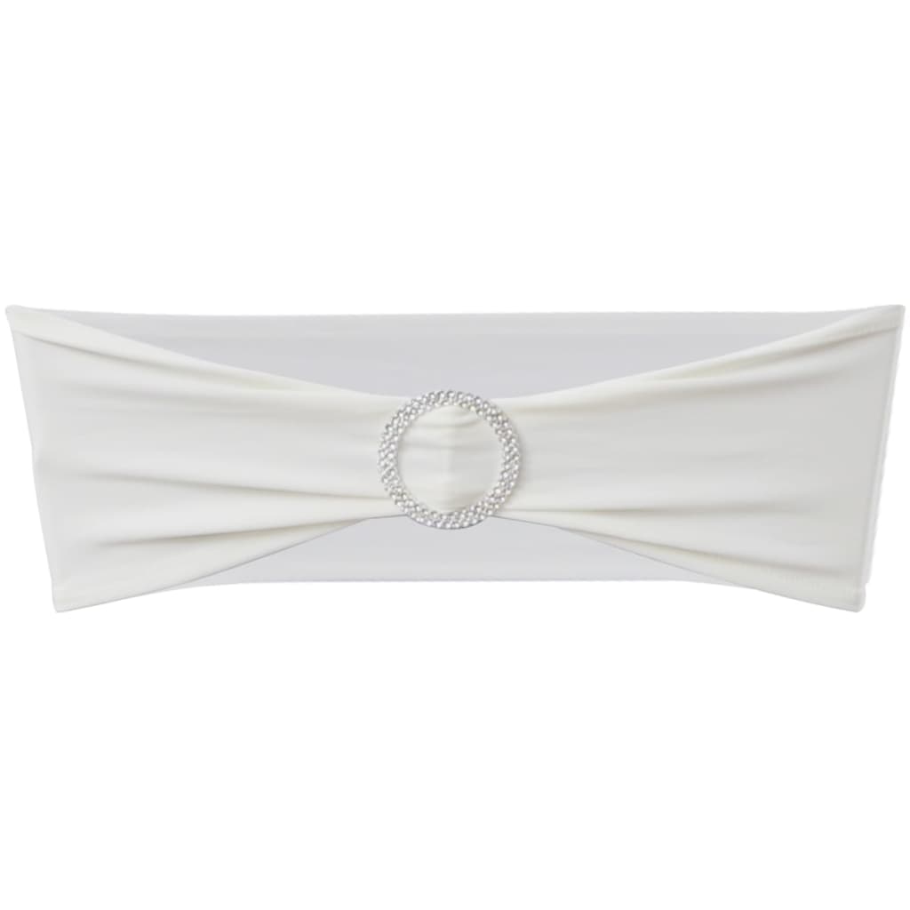 Fundă elastică decorativă scaun, cataramă diamante, crem, 25 buc. Fundă elastică decorativă scaun, cataramă diamante, crem, 25 buc.