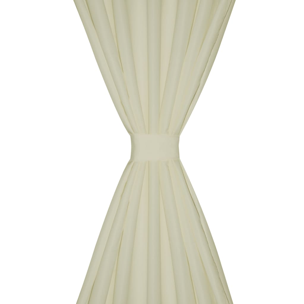 Draperii micro-satin cu bride, 140 x 175 cm, crem, 2 buc. Draperii micro-satin cu bride, 140 x 175 cm, crem, 2 buc.
