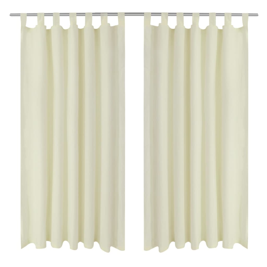 Draperii micro-satin cu bride, 140 x 175 cm, crem, 2 buc. Draperii micro-satin cu bride, 140 x 175 cm, crem, 2 buc.
