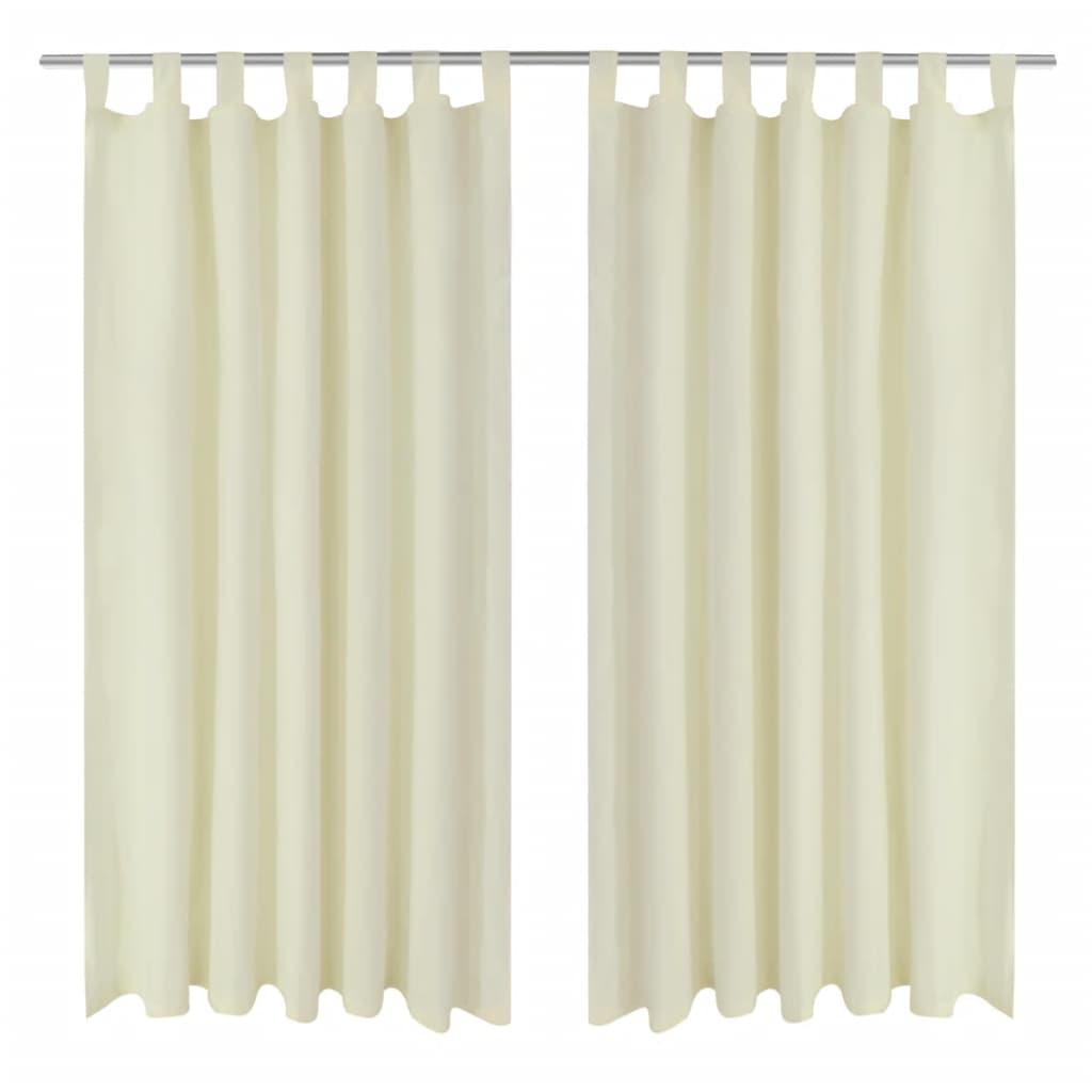 Draperii micro-satin cu bride, 140 x 245 cm, crem, 2 buc. Draperii micro-satin cu bride, 140 x 245 cm, crem, 2 buc.