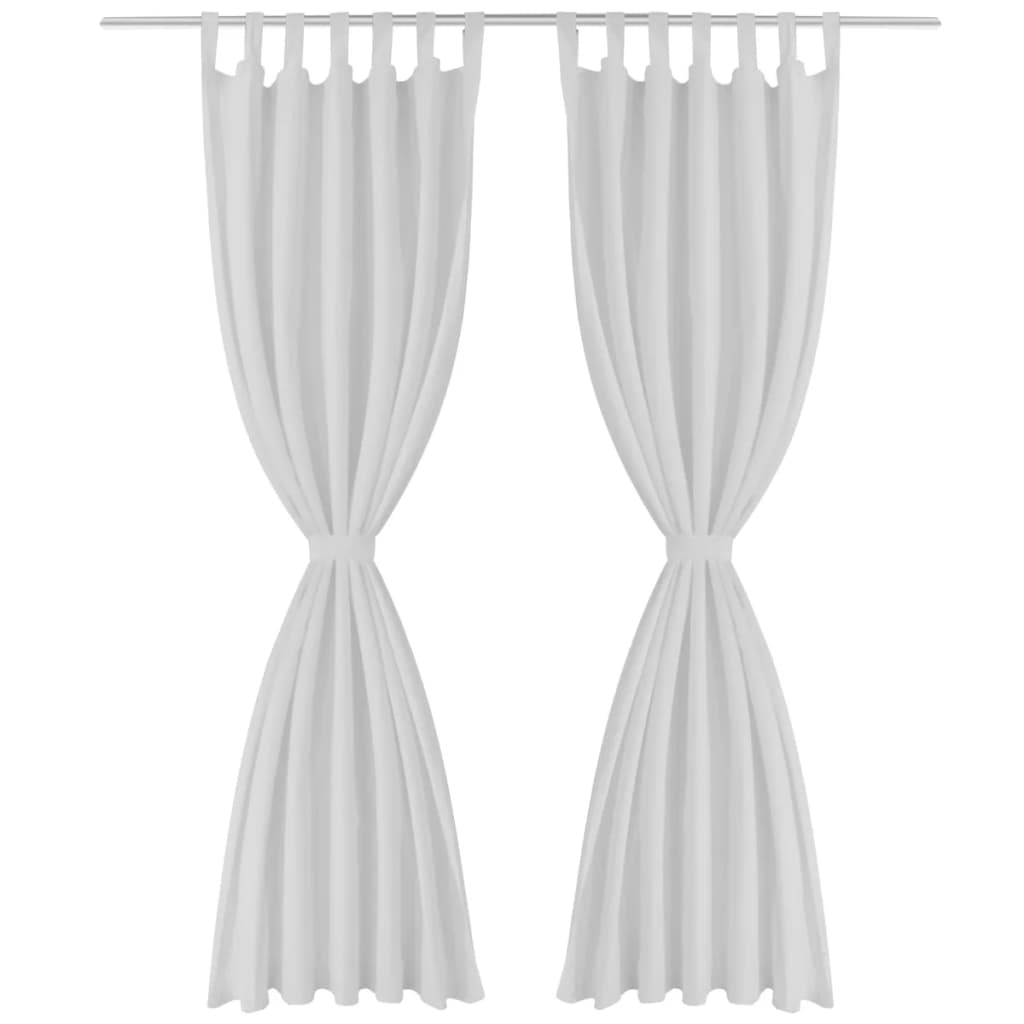Draperii micro-satin cu bride, 140 x 175 cm, alb, 2 buc. Draperii micro-satin cu bride, 140 x 175 cm, alb, 2 buc.