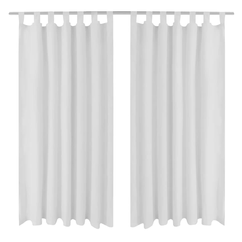 Draperii micro-satin cu bride, 140 x 175 cm, alb, 2 buc. Draperii micro-satin cu bride, 140 x 175 cm, alb, 2 buc.
