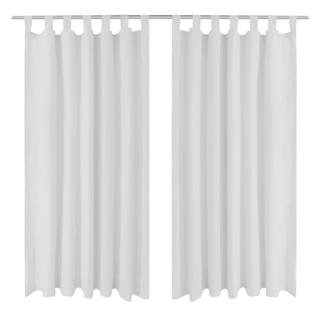 Draperii micro-satin cu bride, 2 buc., 140 x 225 cm, alb Draperii micro-satin cu bride, 2 buc., 140 x 225 cm, alb