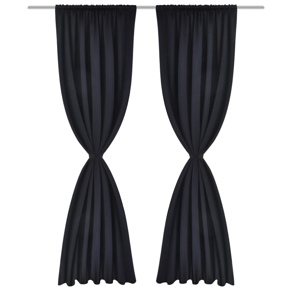 Draperii opace cu rejansă, 2 buc., negru, 135 x 245 cm Draperii opace cu rejansă, 2 buc., negru, 135 x 245 cm
